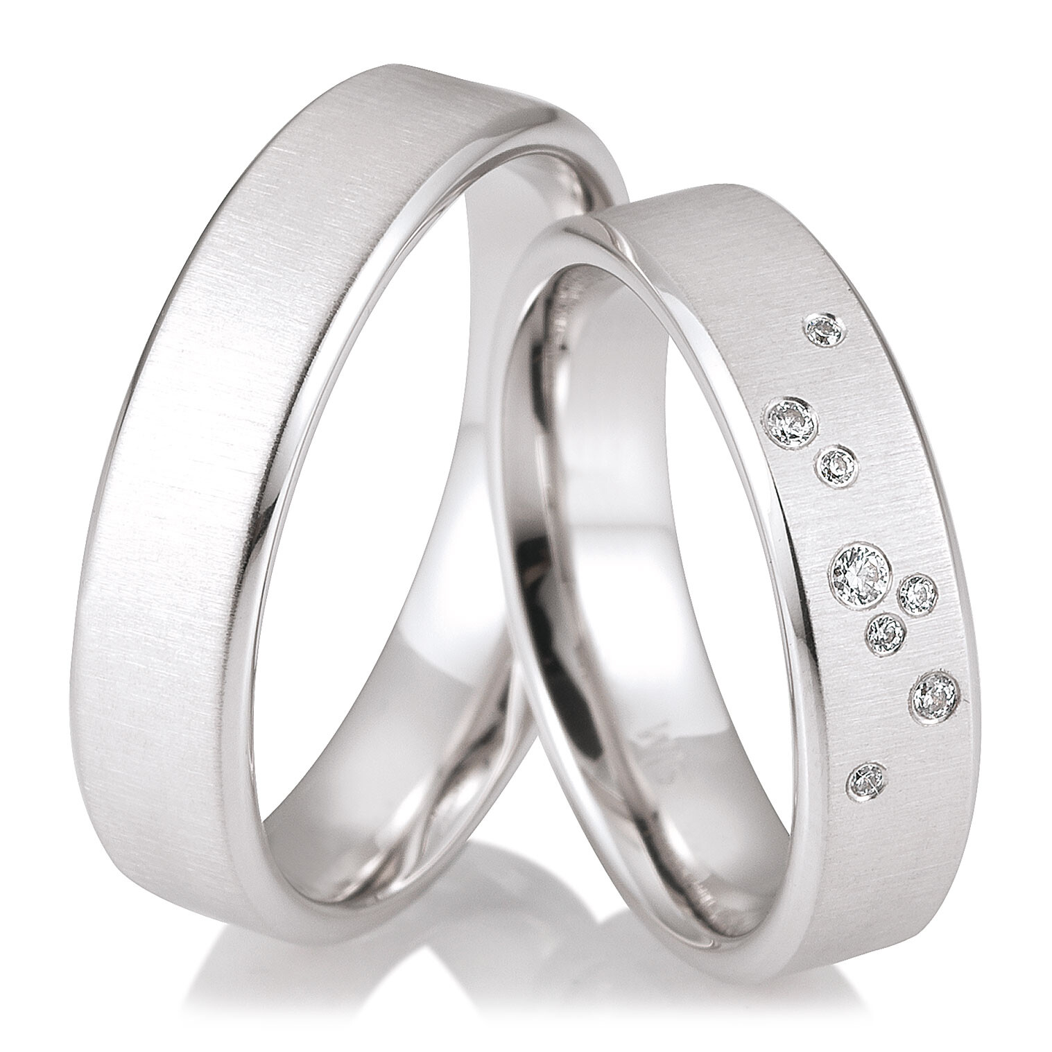 Trauringe Sympathie Weißgold Brillant 0,068 ct.