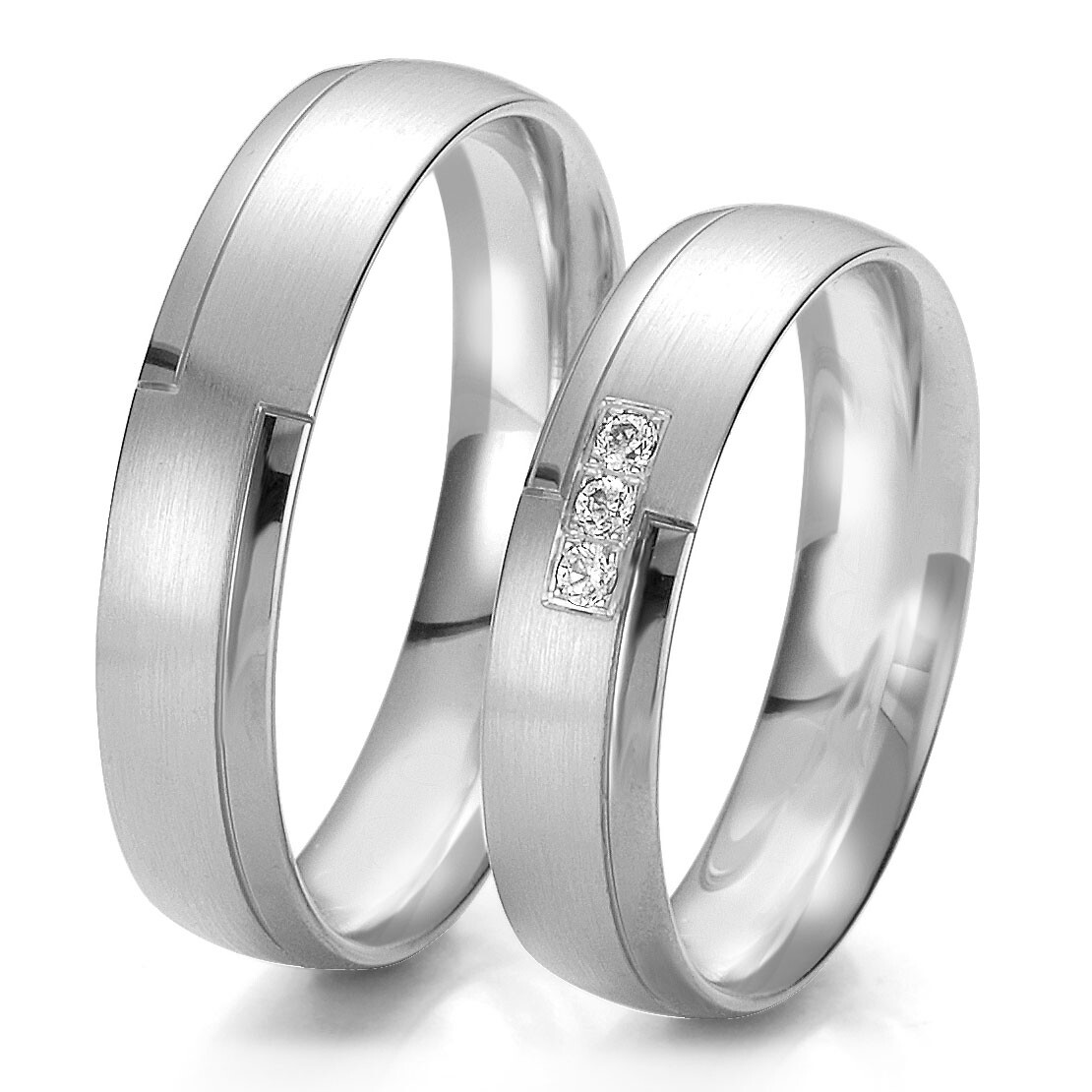 Trauringe Weißgold Rainbow BR 48/06209 & 48/06210