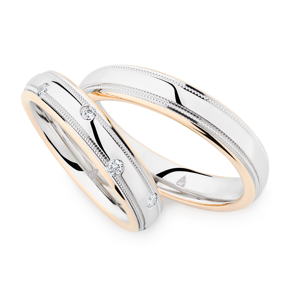 Trauringe Platin & Roségold 245460 & 274507