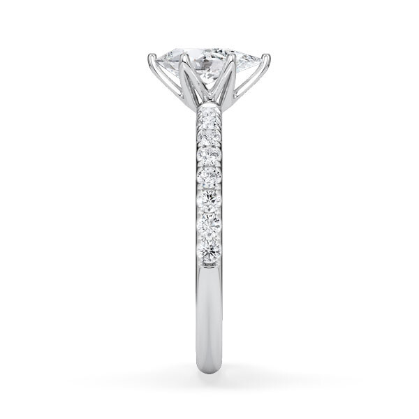 Hollywood Ring Tropfen Diamant Weißgold Rubin 1884