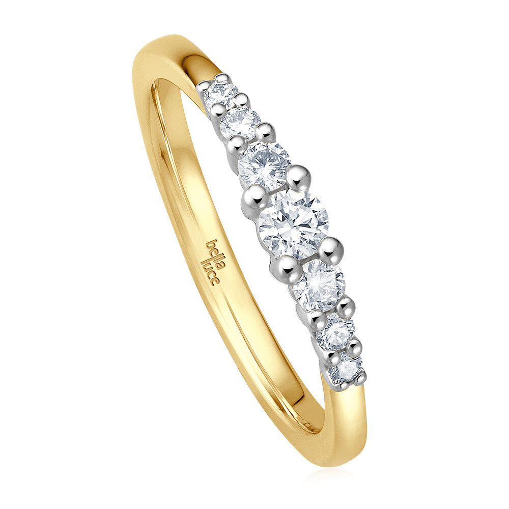 Diamantring Giulia Gelbgold mit 7 Brillanten ges. 0,300 ct.
