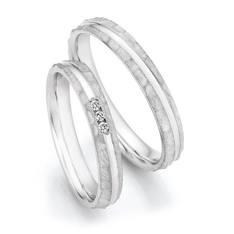 Eheringe Silber 925 Legends mit Hammerschlag 55/33050 & 55/33060