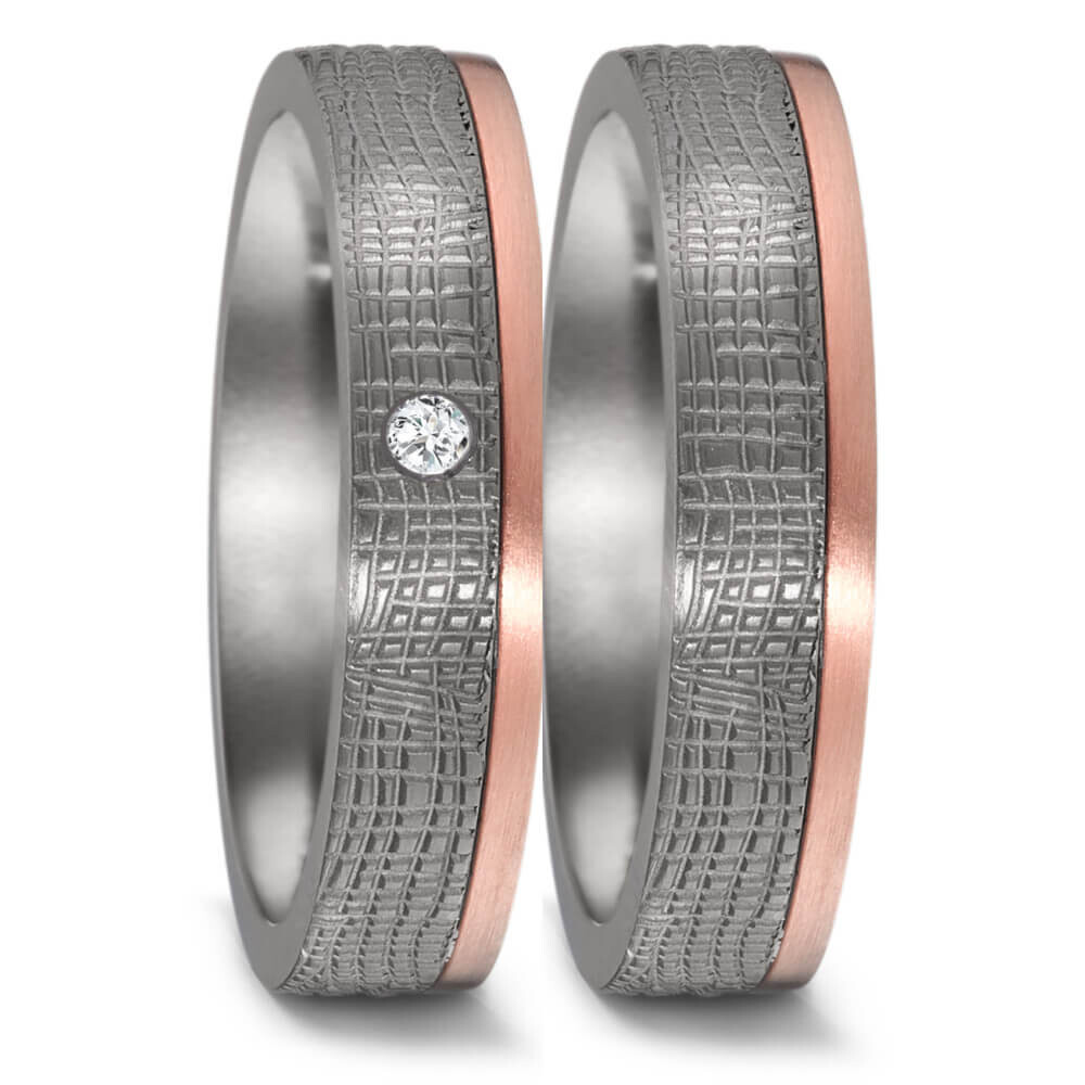 Partnerringe Tantal Rotgold 750 Brillant TRS52TN595