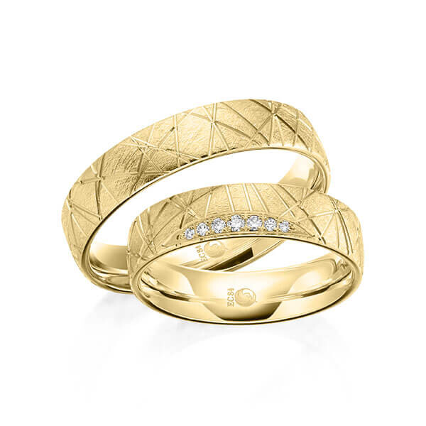 Trauringe Memoire Gelbgold kristallmatt RU-1607