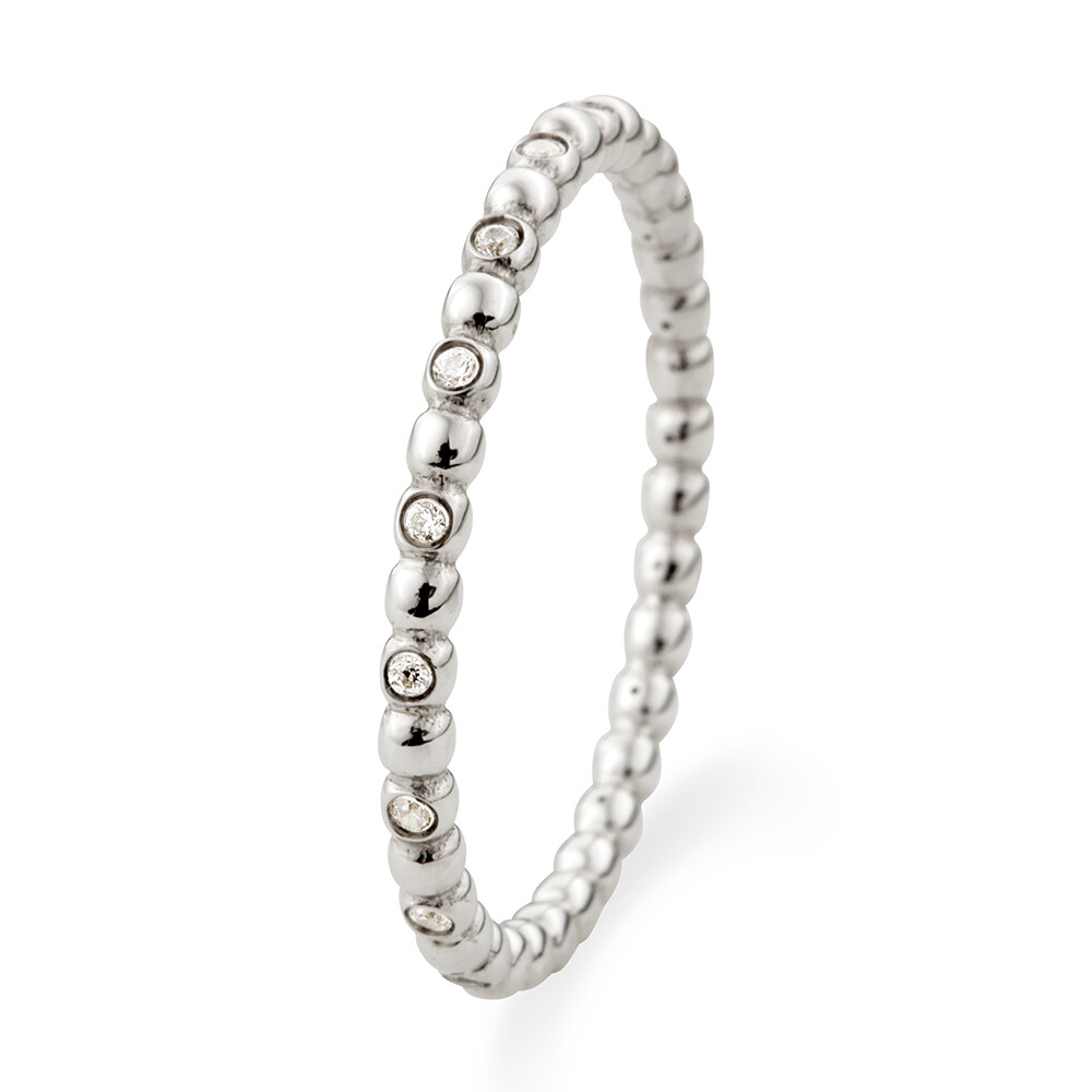 Kugelring Weißgold Zirkonia 503761
