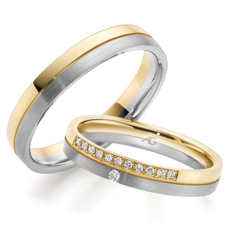 Trauringe Weißgold & Gelbgold 4/28777/3.5 & 28777/4