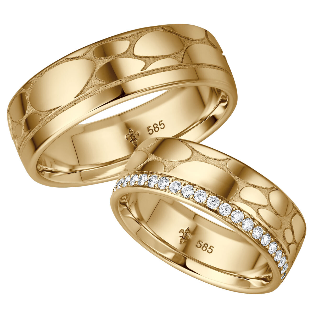 Extravagante Trauringe aus Gelbgold Cara Brillant