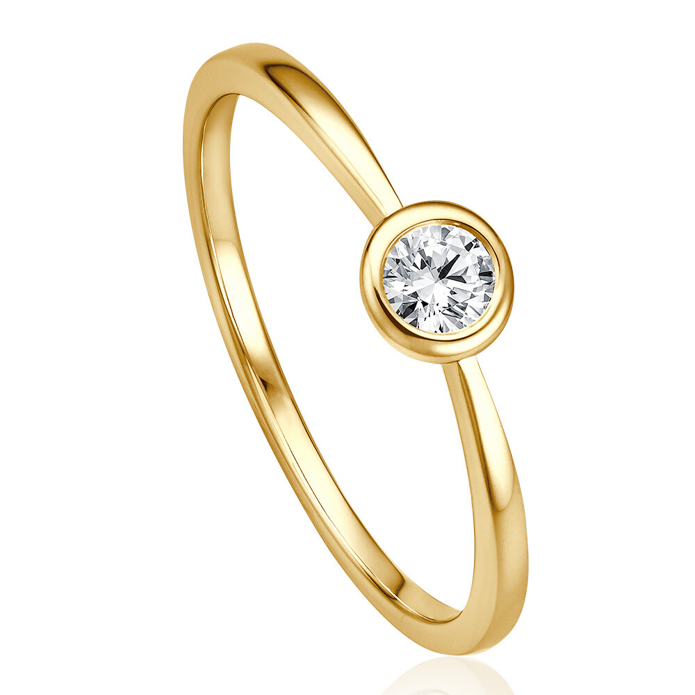 Solitaire Ring Gelbgold Brillant 0.170 ct. w/si