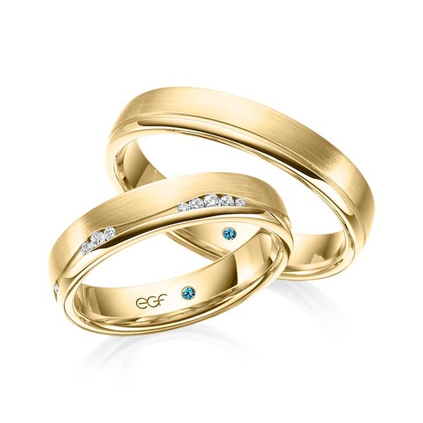 Trauringe Gelbgold Mattfuge Brillant F-1325-3