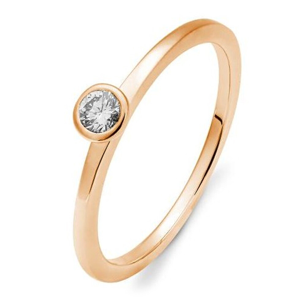 Ring Rotgold Brillant Zarge 0,150 ct.