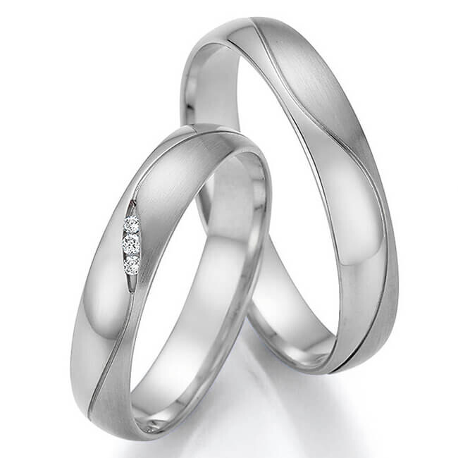 Trauringe Palladium Brillant Ruesch 66/61010 & 66/61020