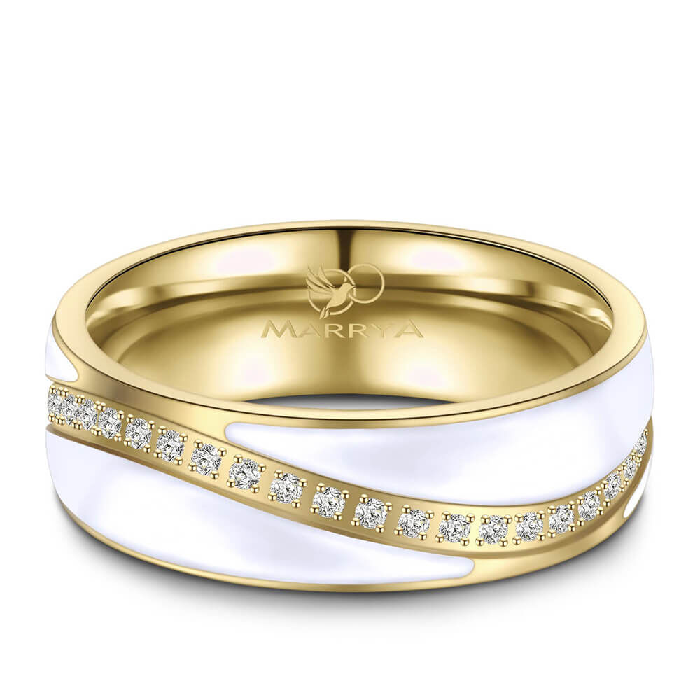 Trauringe Partnerringe Edelstahl Emaille Zirkonia ES40