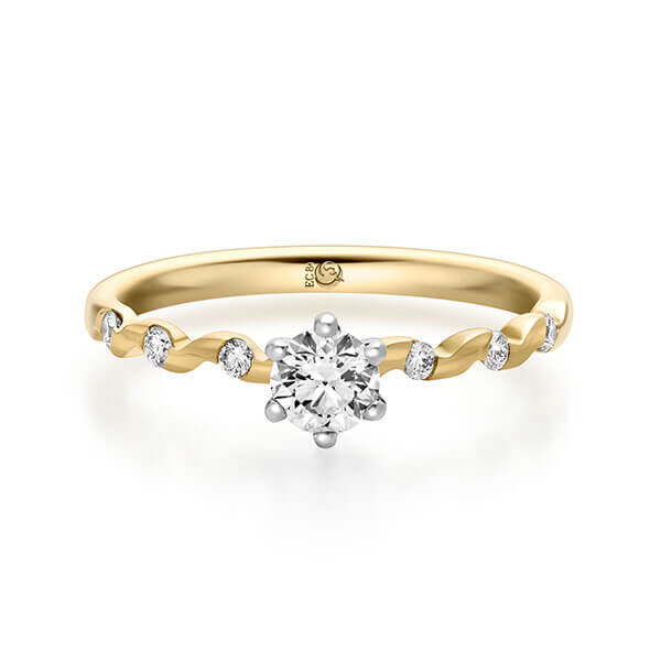 Diamantring Gelbgold 750 zus. 0,420 ct, Lab-Grown & tw,si Brillant RU-1722-8