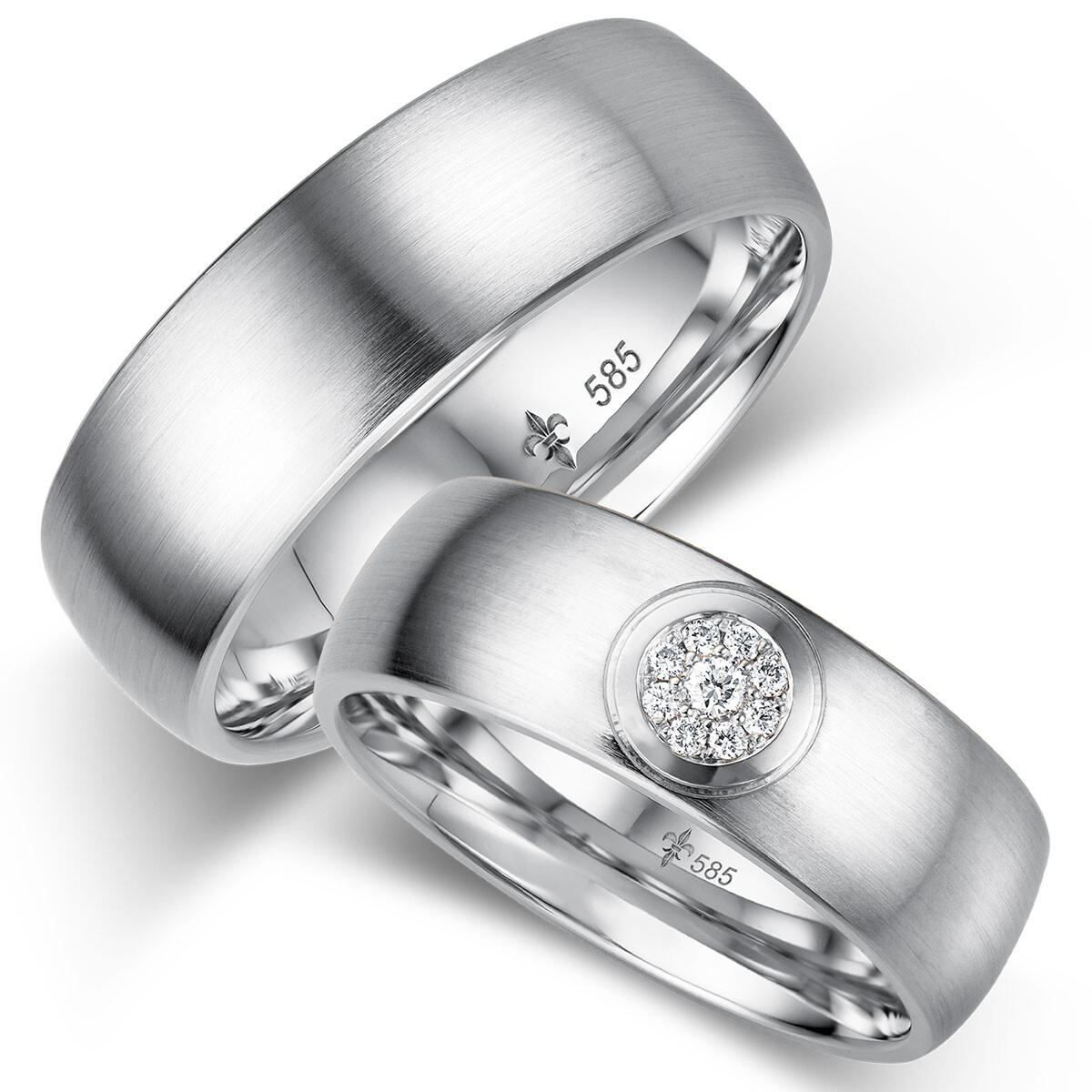 Trauringe Mila aus Weißgold Flower Brillant