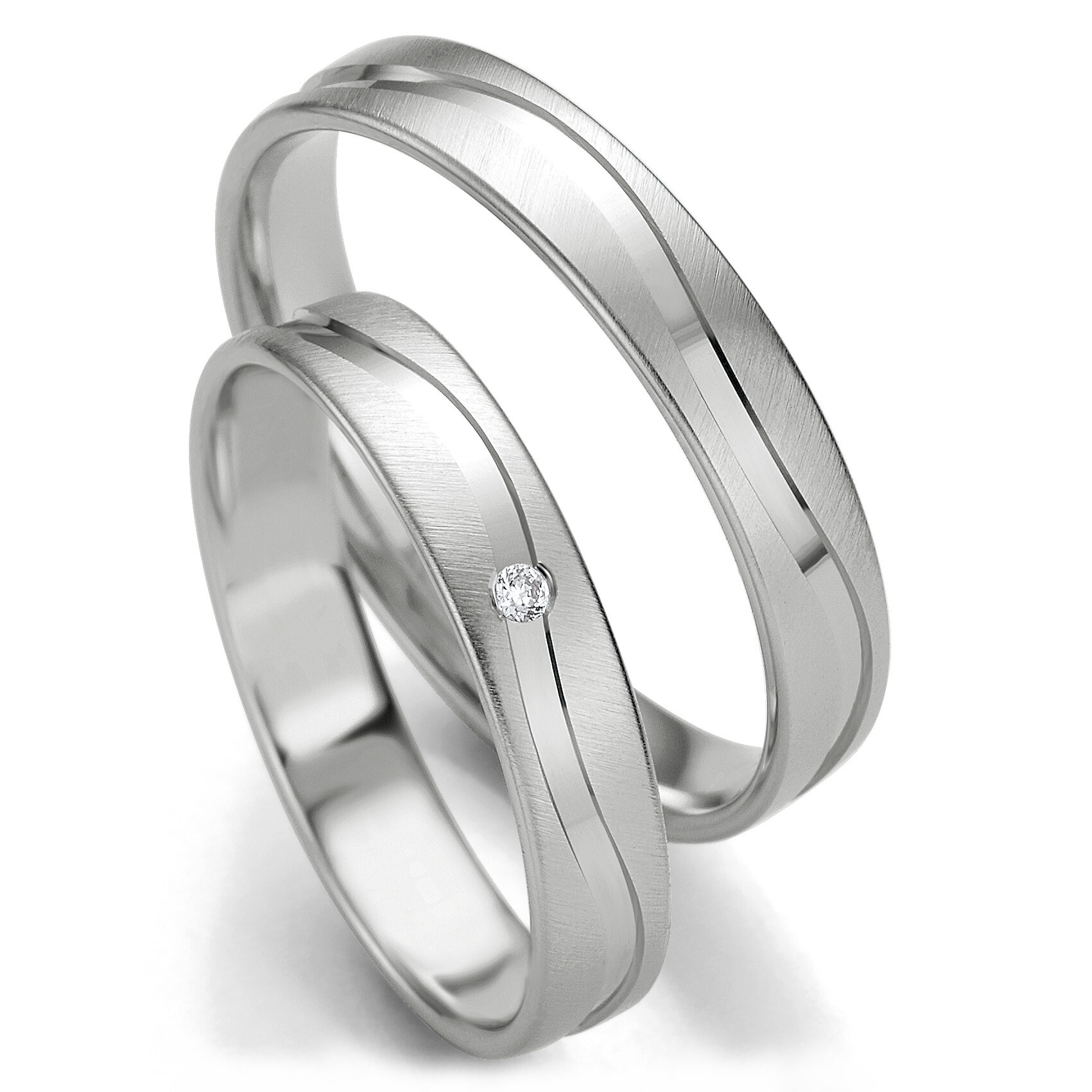 Trauringe 48/07131 & 48/07132 Palladium