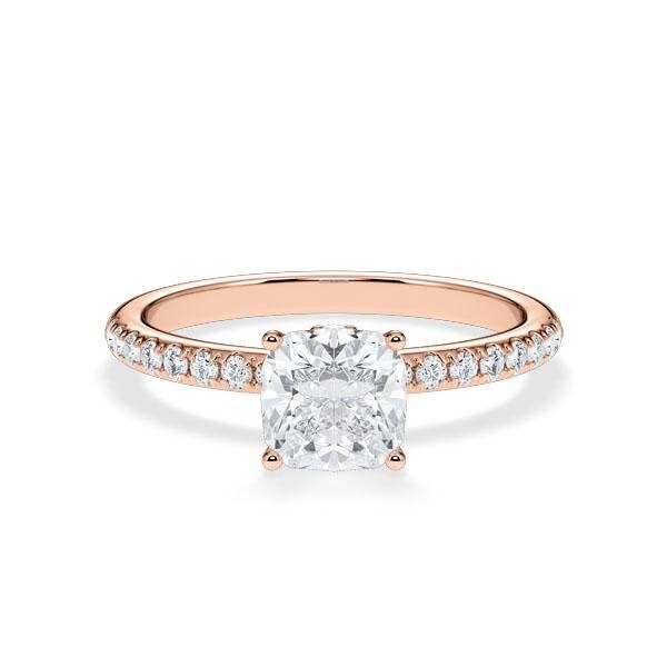 Verlobungsring Veiled Halo Cushion Rotgold RU-1889