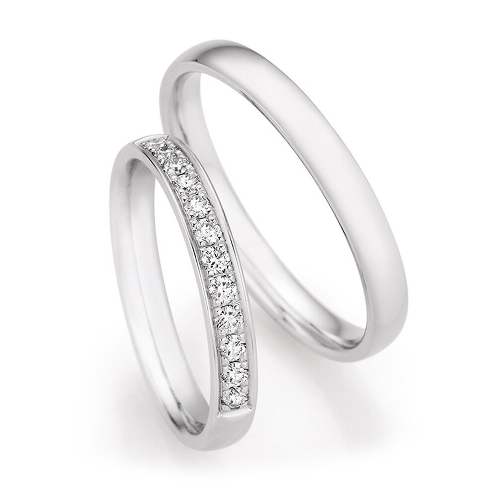 Trauringe Weißgold Honeymoon Premium 0,360 ct.