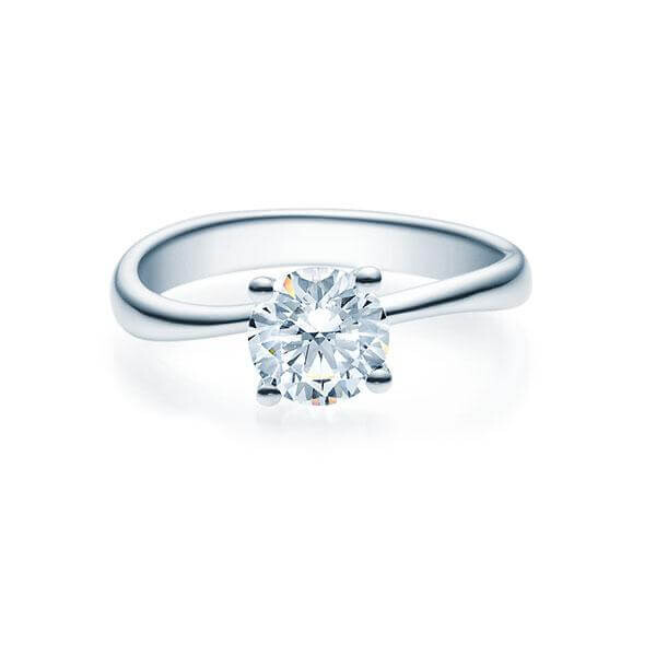 Verlobungsring Mini Twist Solitär Silber 925 rhodiniert -1,000 ct, Lab-Grown Diamant RU-1500-12