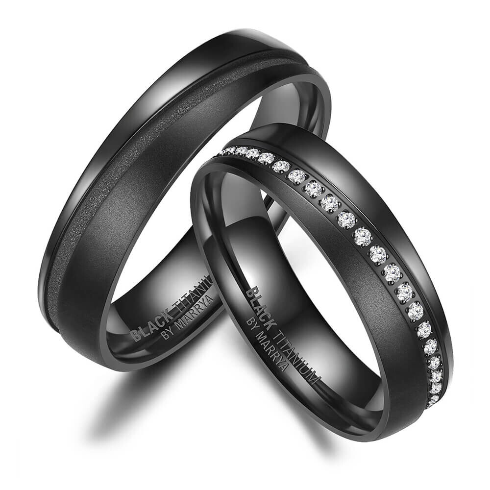 Eheringe Black Titanium Diamant BTC08