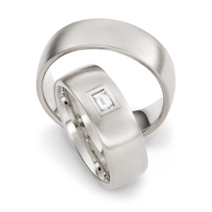 Trauringe Silber 925 Baguette 70028