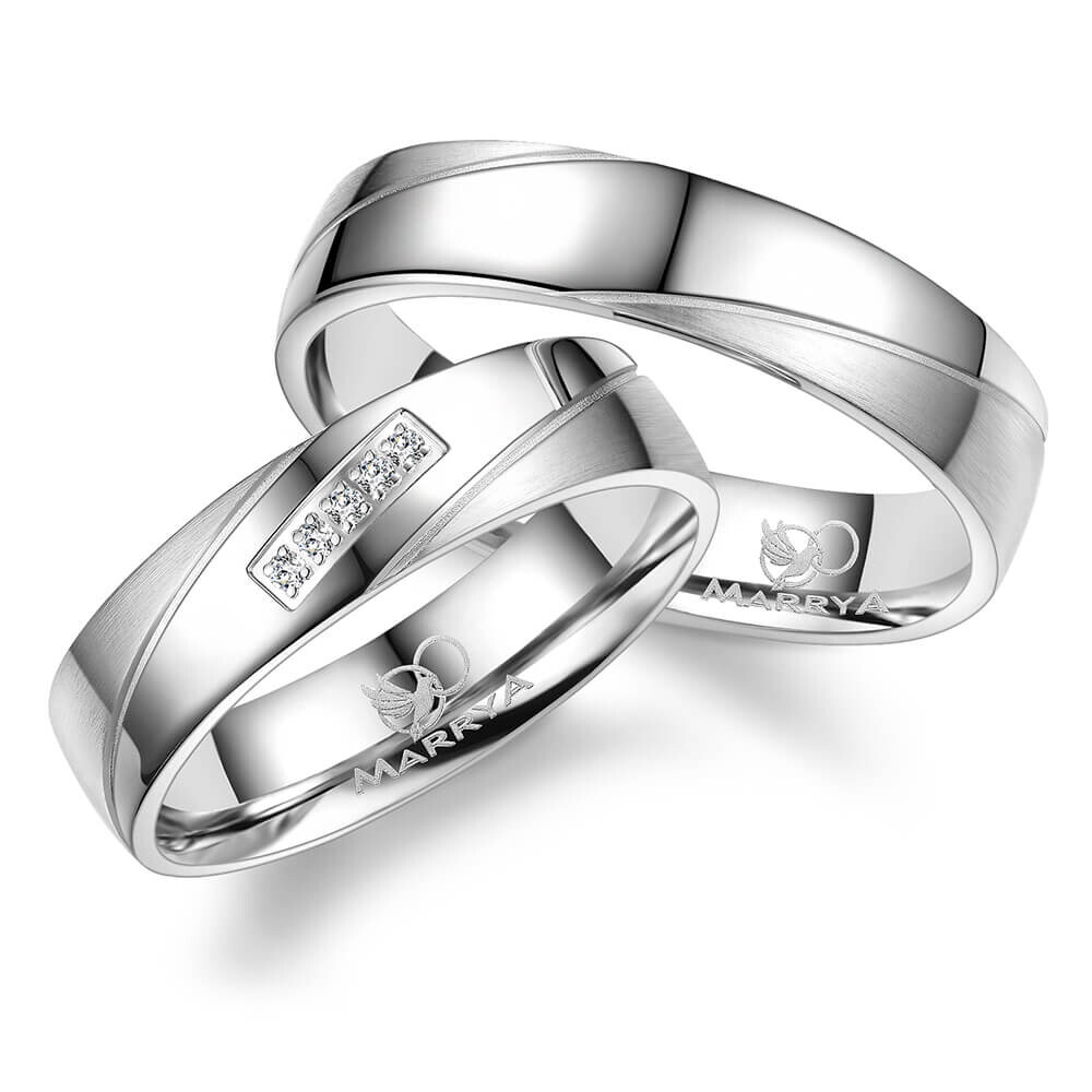 Trauringe Partnerringe Sterlingsilber 925 Zirkonia Marrya SI-09