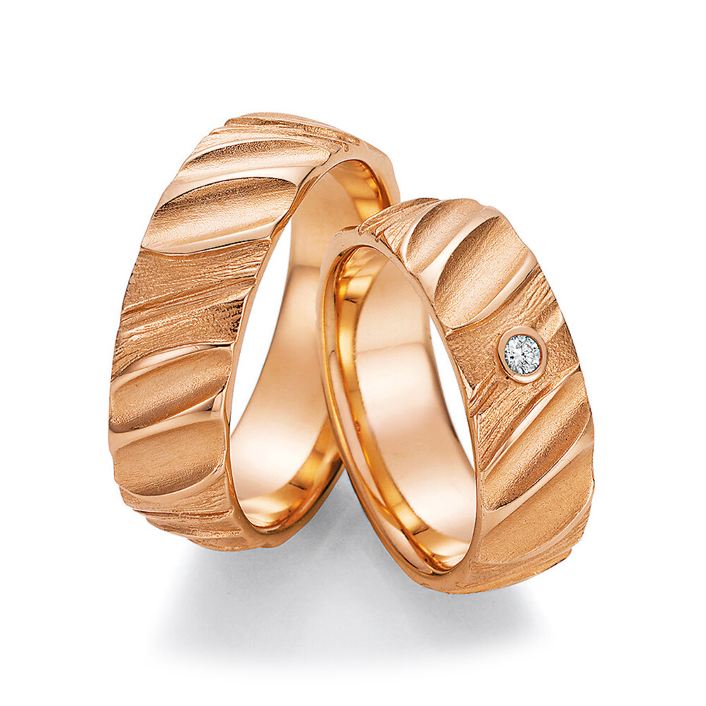 Trauringe Roségold Fascination Art Brillant 0,040 ct.