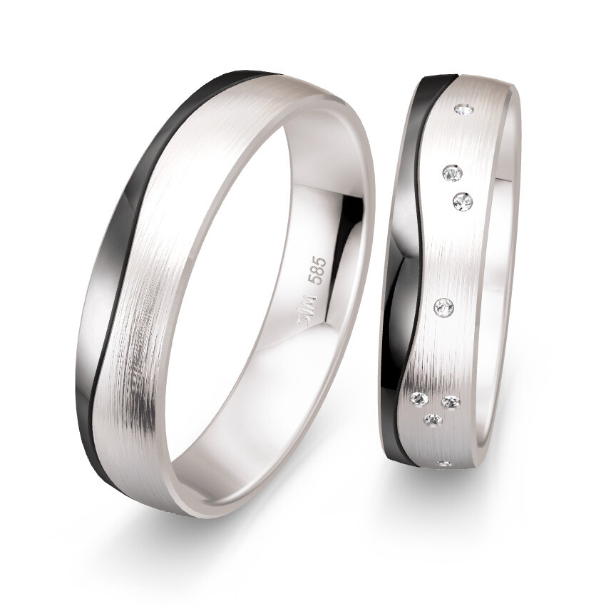 Trauringe Weißgold & Graugold 49/83136 & 49/83137
