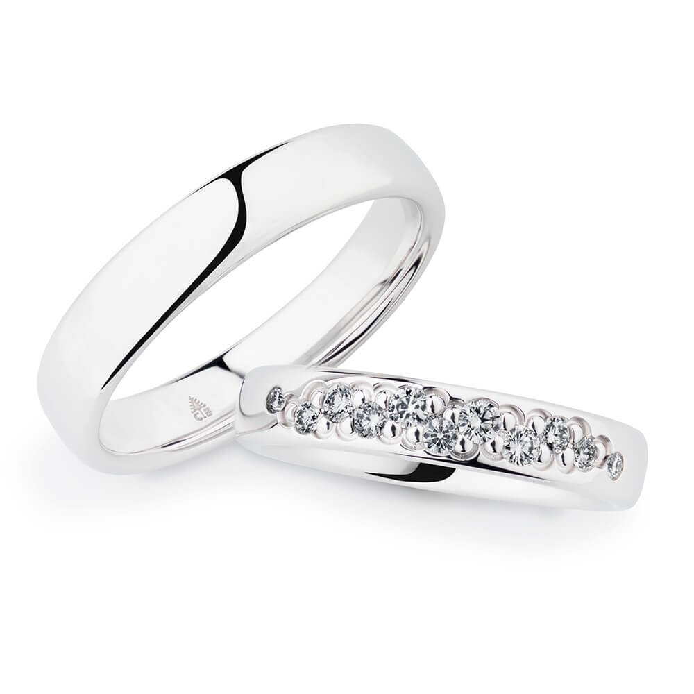 Trauringe Weißgold 245459 & 270460