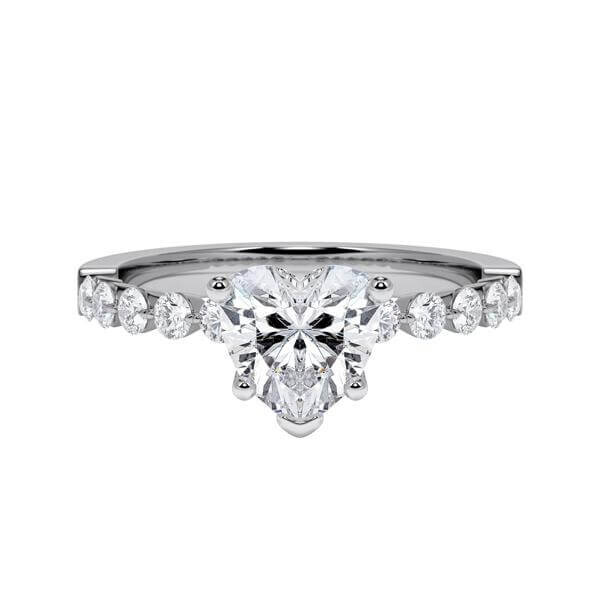 Diamantring Graugold 585 & Weißgold 585 Lab Grown Herz Diamant zus. 1,900ct. RU-1788