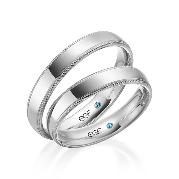 Trauringe Palladium-Silber Perlfige F-1316-8