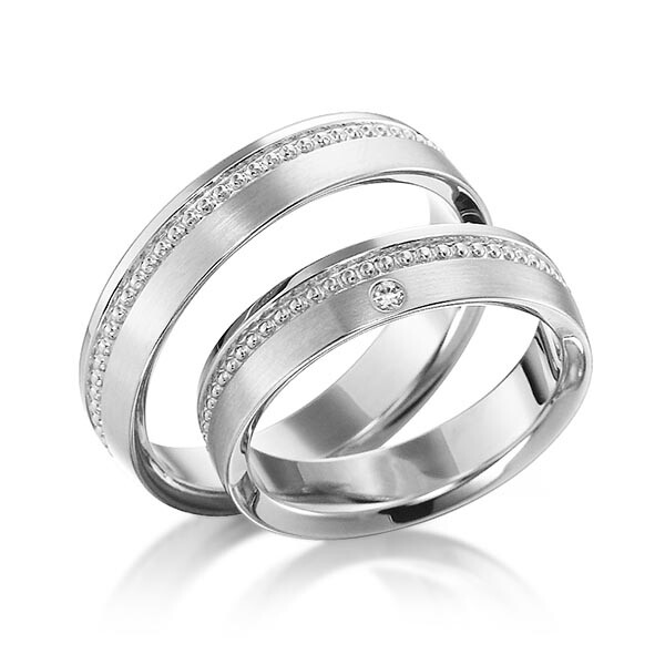 Trauringe Platin Perlfuge Brillant SC-1137-3