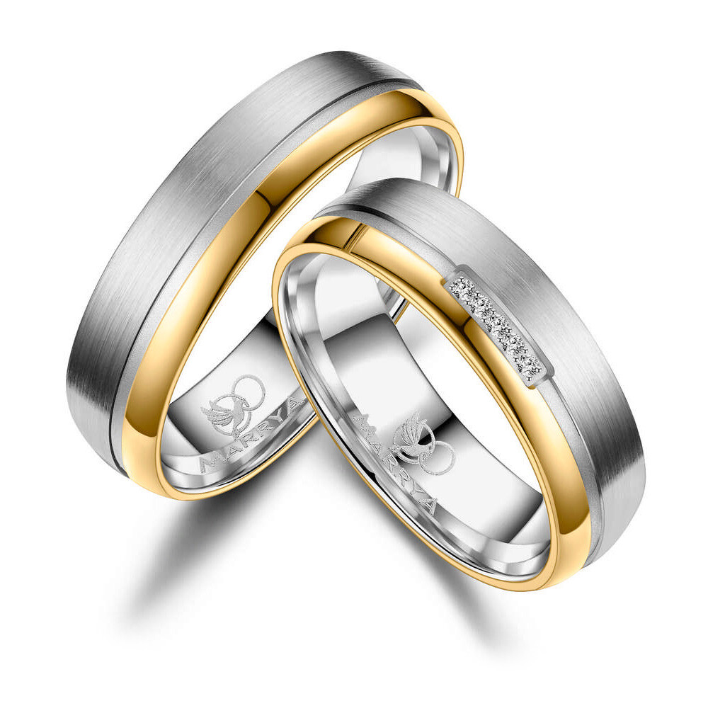 Trauringe Partnerringe Titan Zirkonia Marrya TI-15