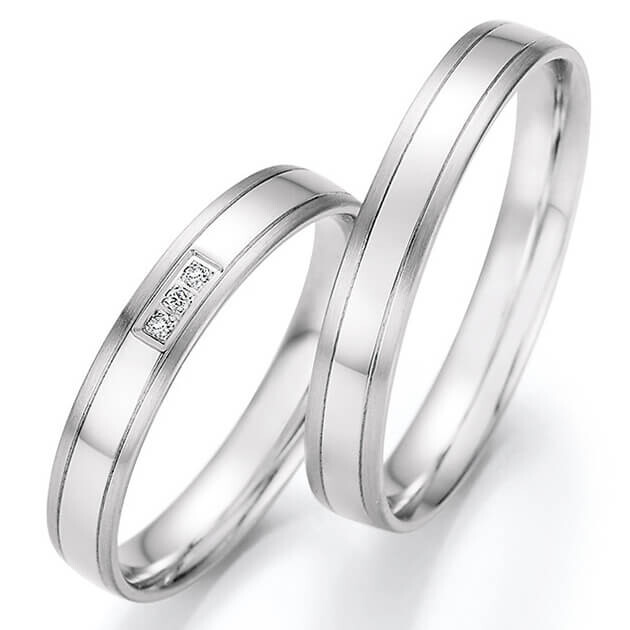 Trauringe Eheringe Weißgold Brillant 66/61170 & 66/61180