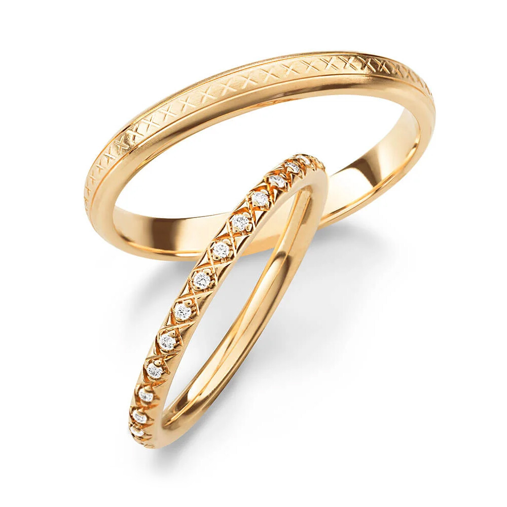 Eheringe Roségold Memoire Brillant 0,150 ct.