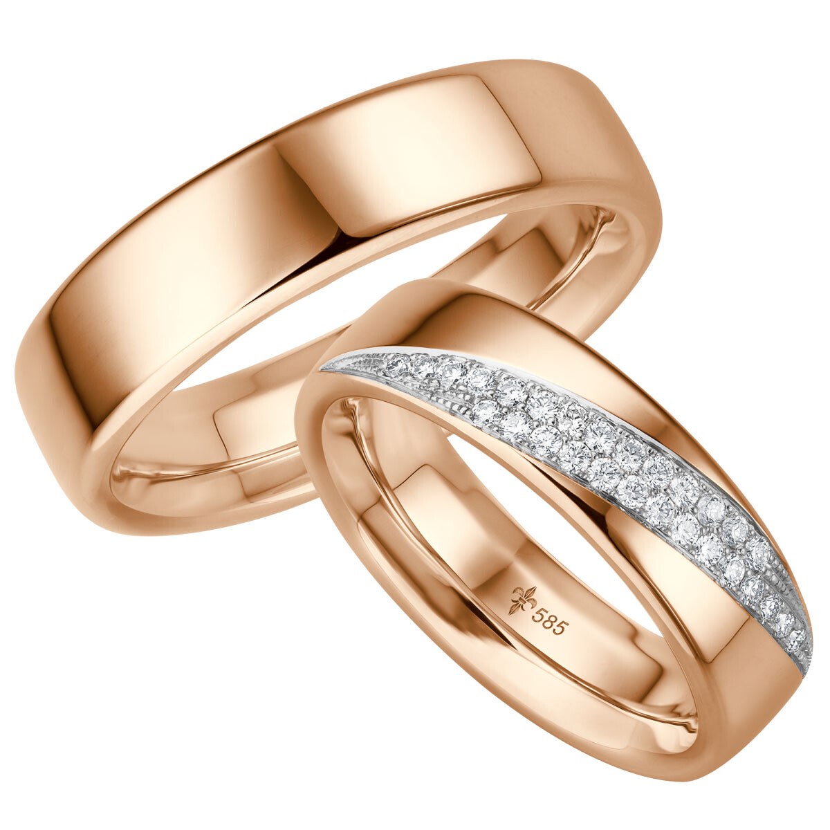 Trauringe Tessa Rotgold TR-0-00033 & TR-1-00033