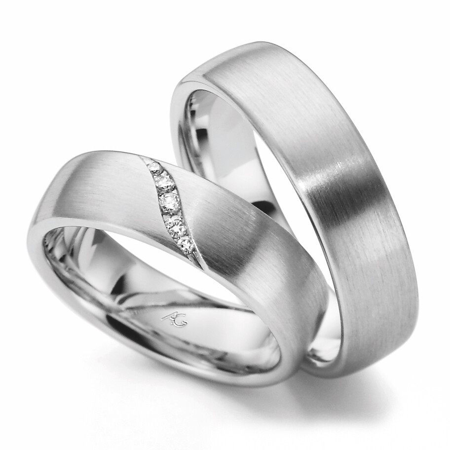 Trauringe Weißgold Brillant GE 4/28412/6 & 28412/6