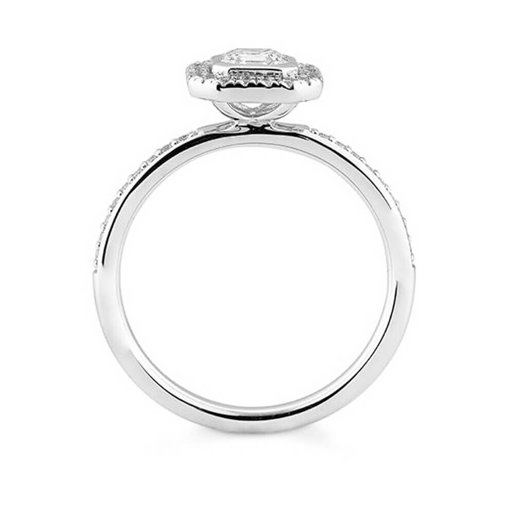 Verlobungsring Asscher Weißgold Lab-Grown Diamanten