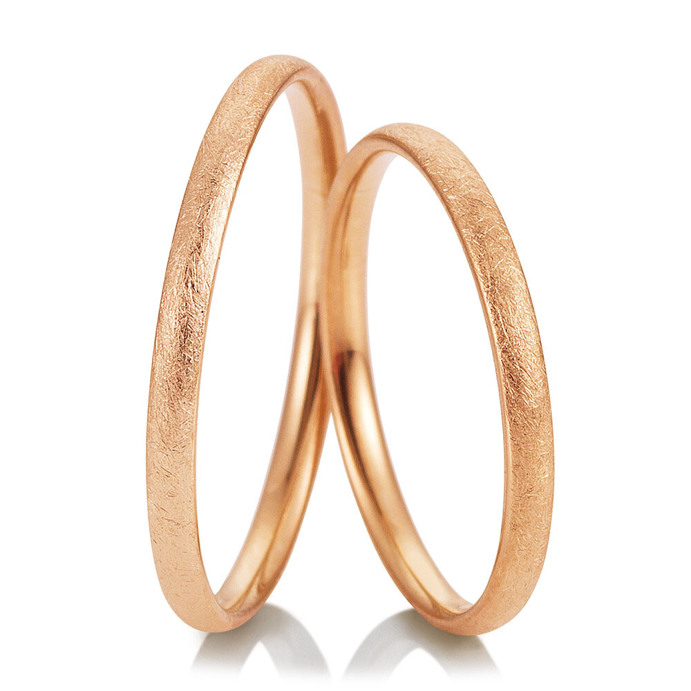 Trauringe Rotgold eismatt 48/04971 & 48/04972