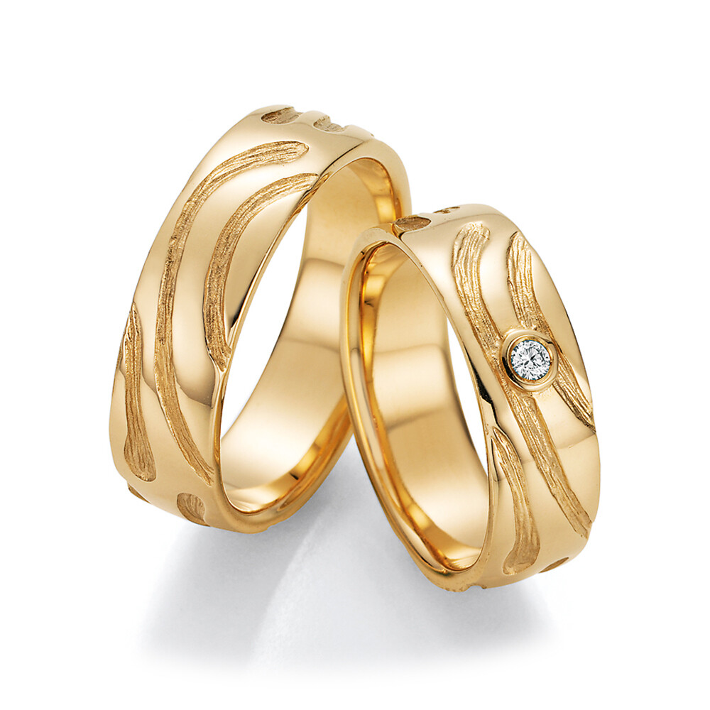 Trauringe Gelbgold Fascination Art Brillant 0,045 ct.