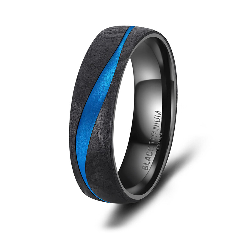 Eheringe Black Titanium Blue Ocean Brillant BT-B-17