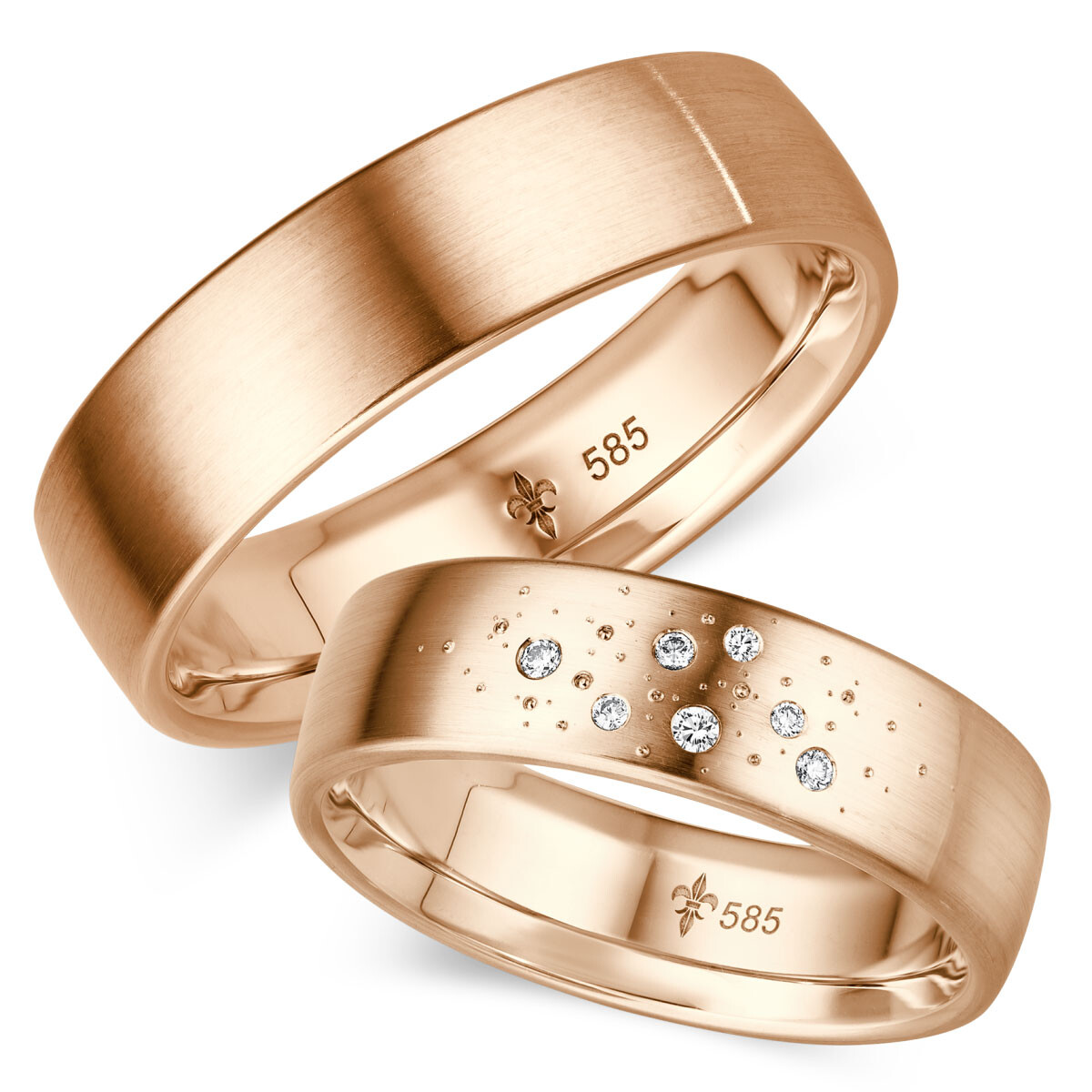 Trauringe Ariane Rotgold TR-0-00019 & TR-1-00019