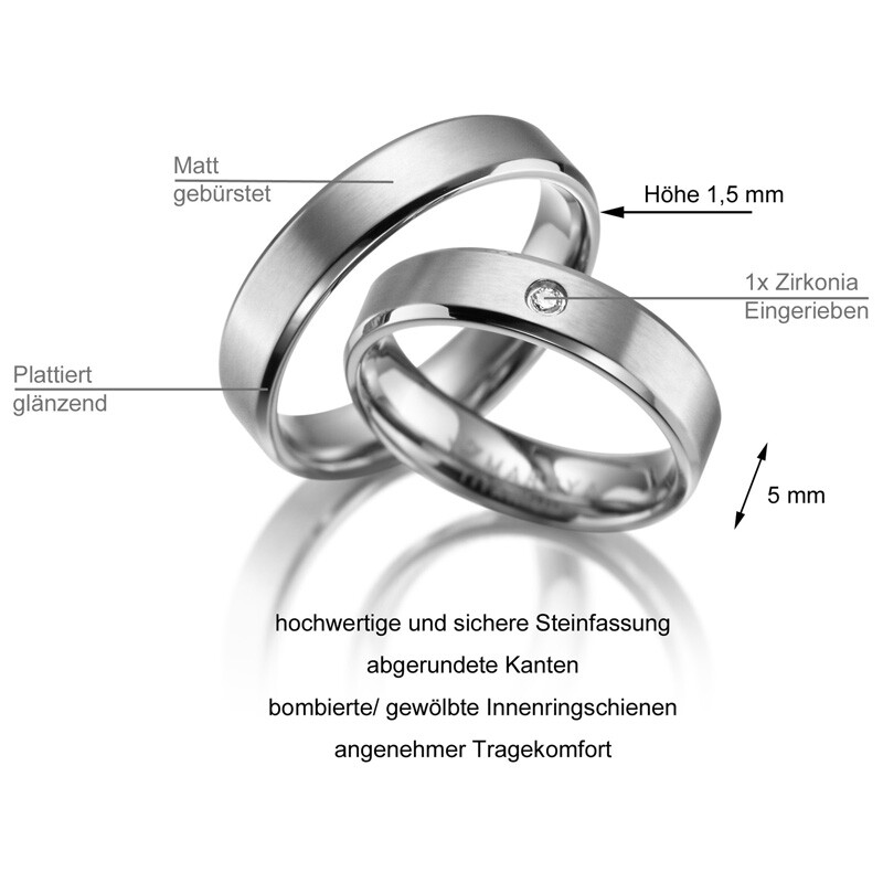 Partnerringe Trauringe Titan Marrya TI-19 Info