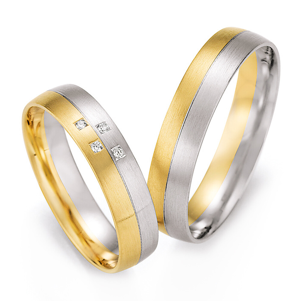 Trauringe 66/43010 & 66/43020 Weißgold & Gelbgold