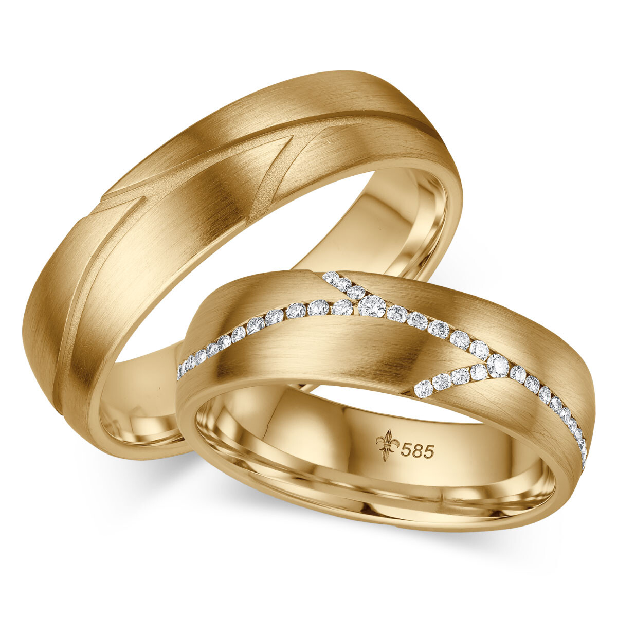 Trauringe Murielle Gelbgold TR-0-00017 & TR-1-00017