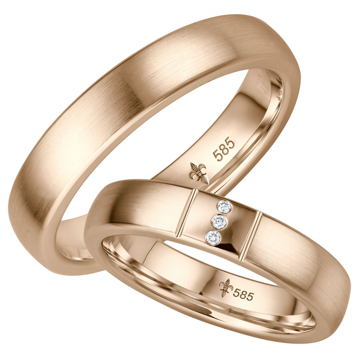 Trauringe Bernadette Roségold TR-0-00037 & TR-1-00037