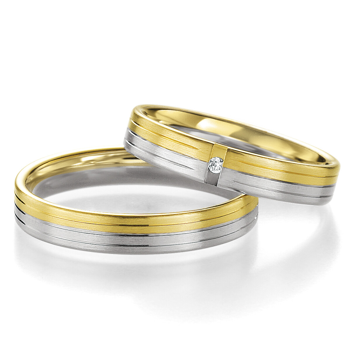 Trauringe Weißgold & Gelbgold 48/04217 & 48/04218