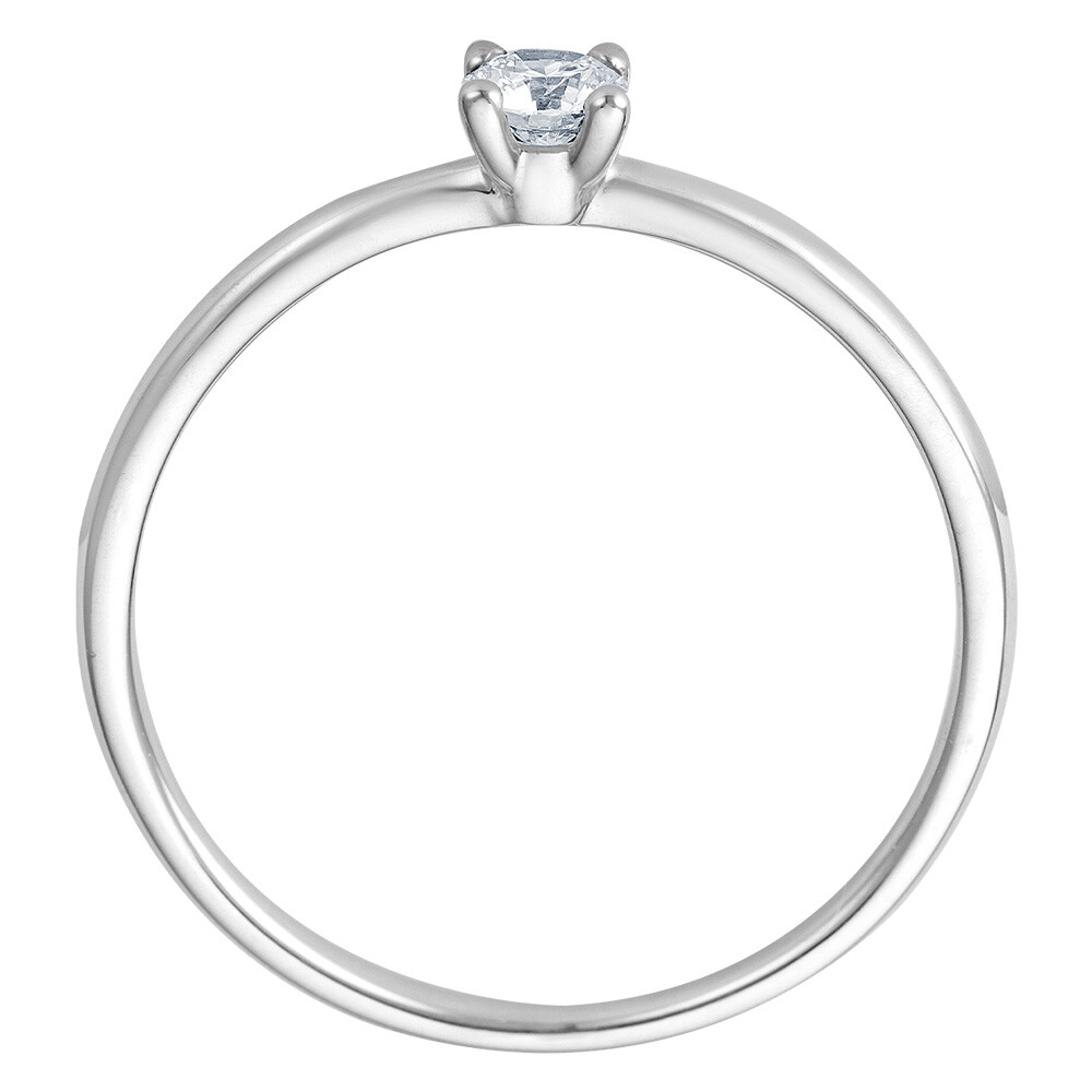 Solitaire Ring Weißgold Brillant 0.170 ct. w/si, stehend