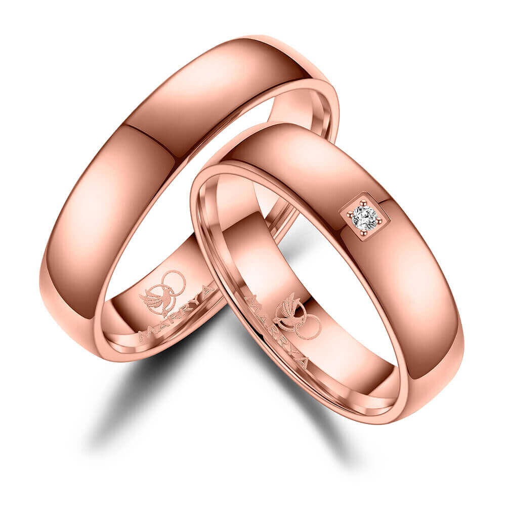 Trauringe Partnerringe Titan Roségold plattiert TI-32