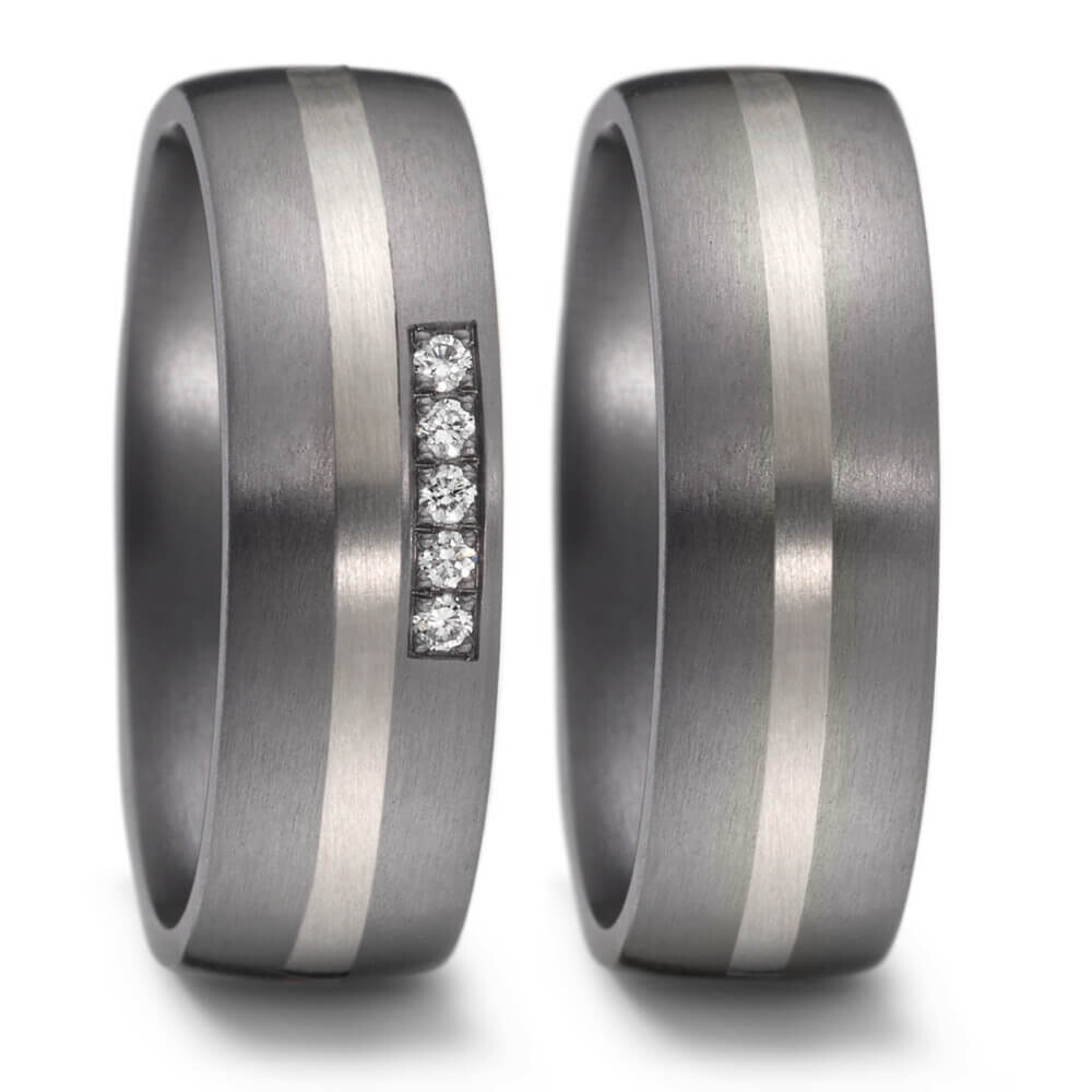 Partnerringe Tantal Palladium Brillant - TRS59TN615