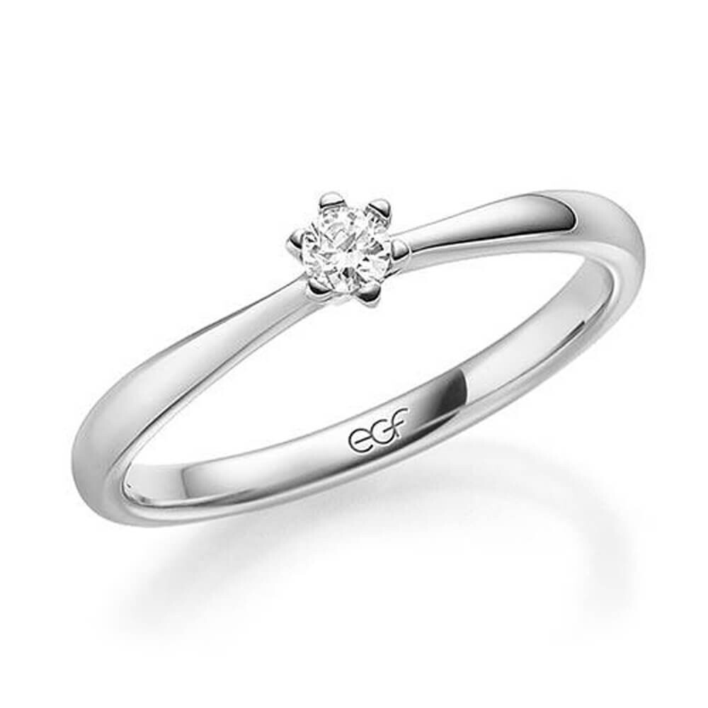 Verlobungsring Chaton-Solitär Weißgold Brillant F1287